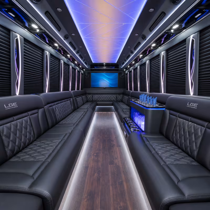 15 Passenger Party Bus Inside