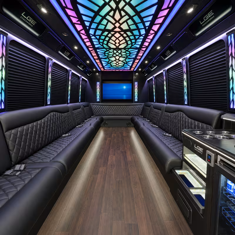 25 Passenger Party Bus Inside