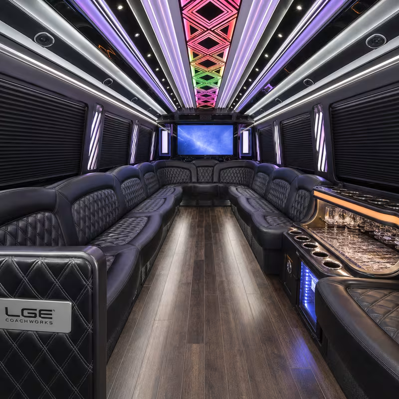 28 Passenger Party Bus Inside