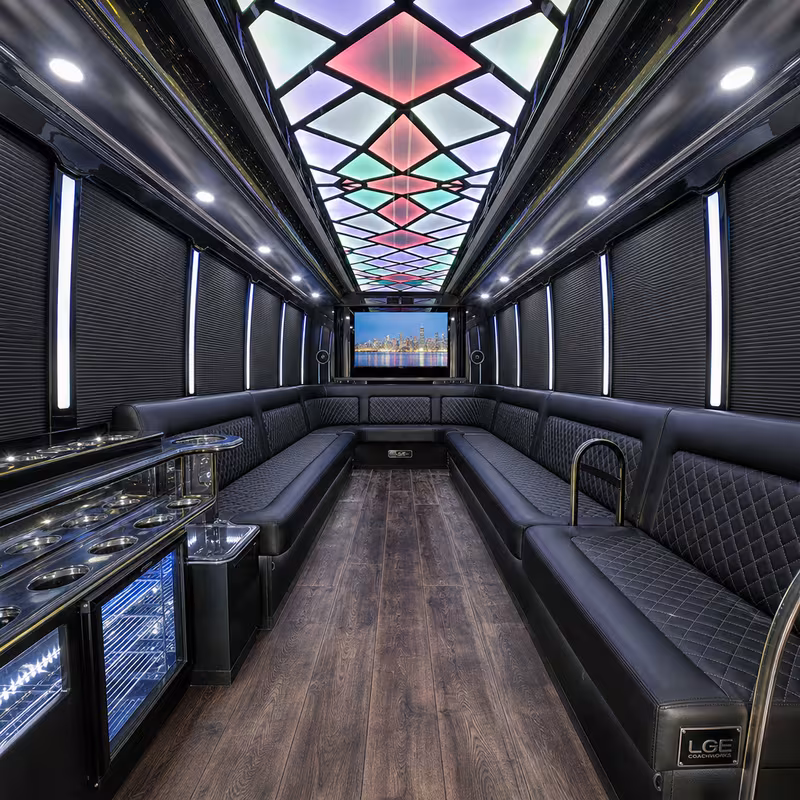 30 Passenger Party Bus Inside