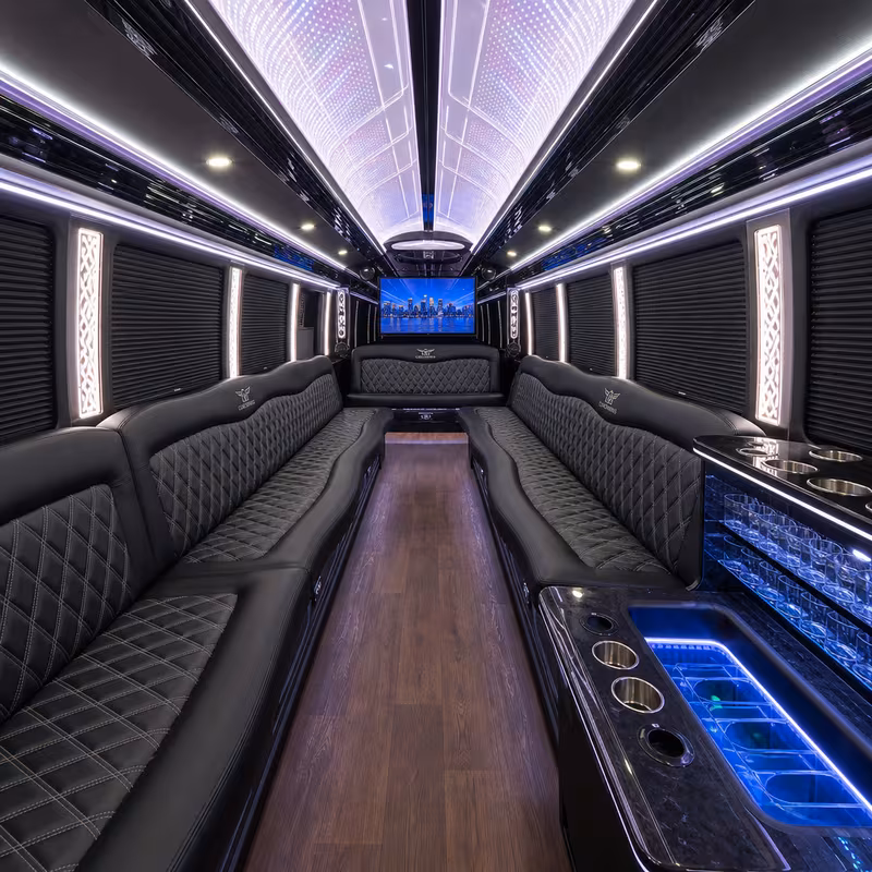 30 Passenger Party Bus Interior