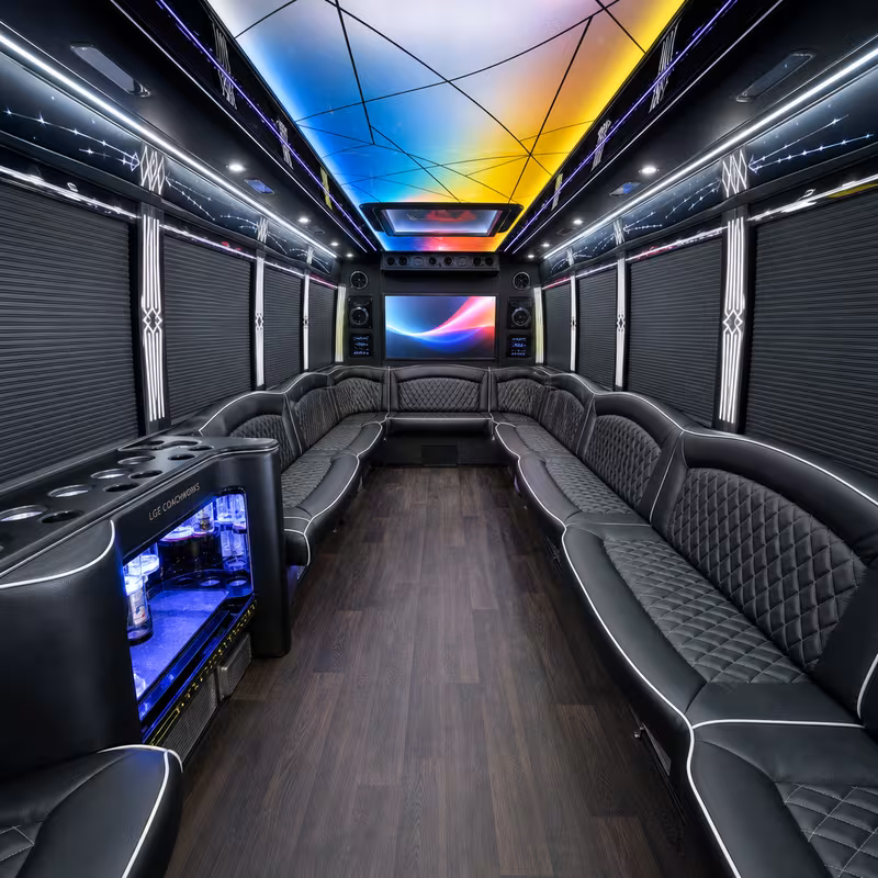 40 Passenger Party Bus Inside
