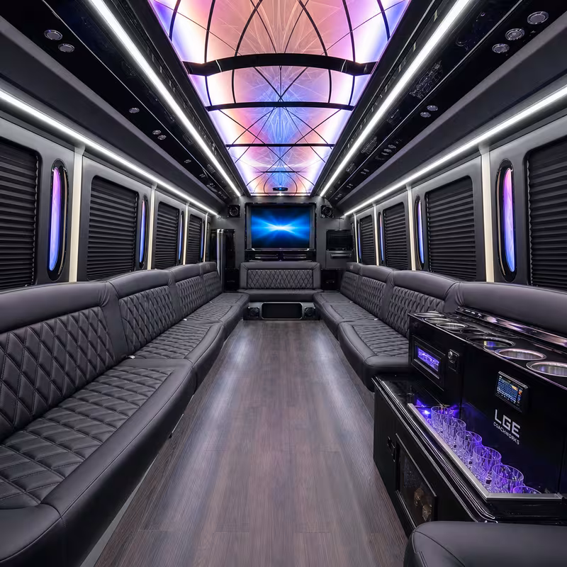 40 Passenger Party Bus Interior