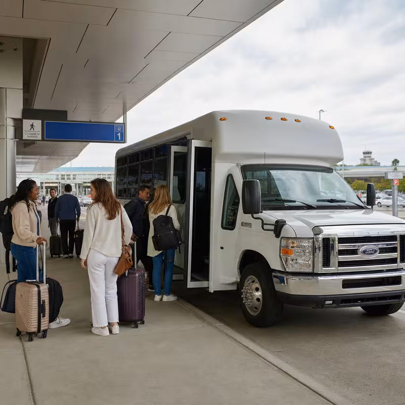 Black Mercedes Sprinter van staged for an Raleigh Airport Transportation group