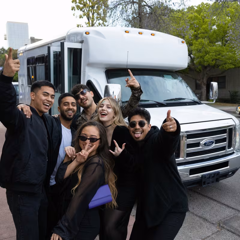 Black Mercedes Sprinter van staged for an Raleigh Concert Transportation group
