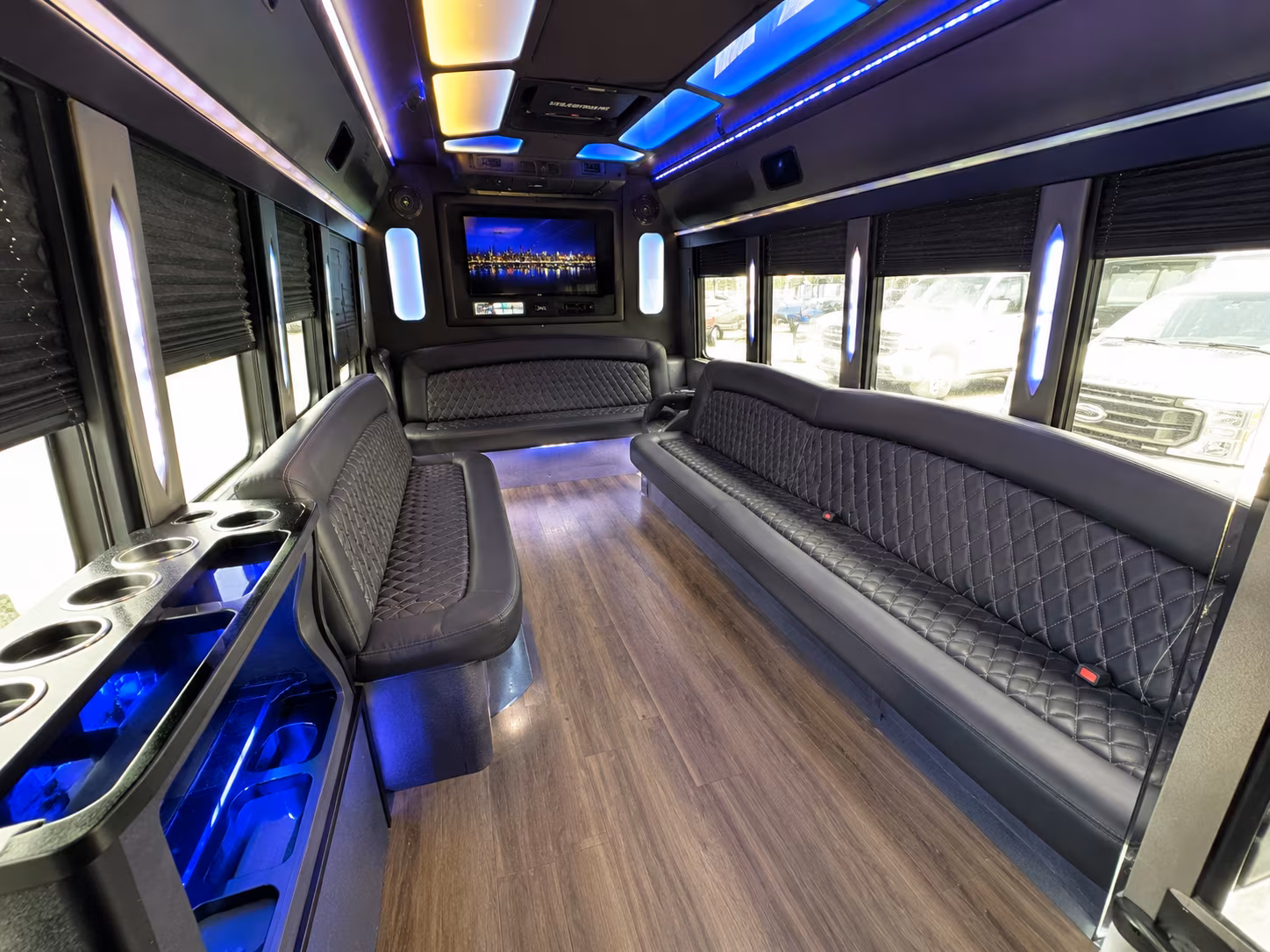 Raleigh Birthday, Sweet 16, & Quinceañera Transportation party bus exterior