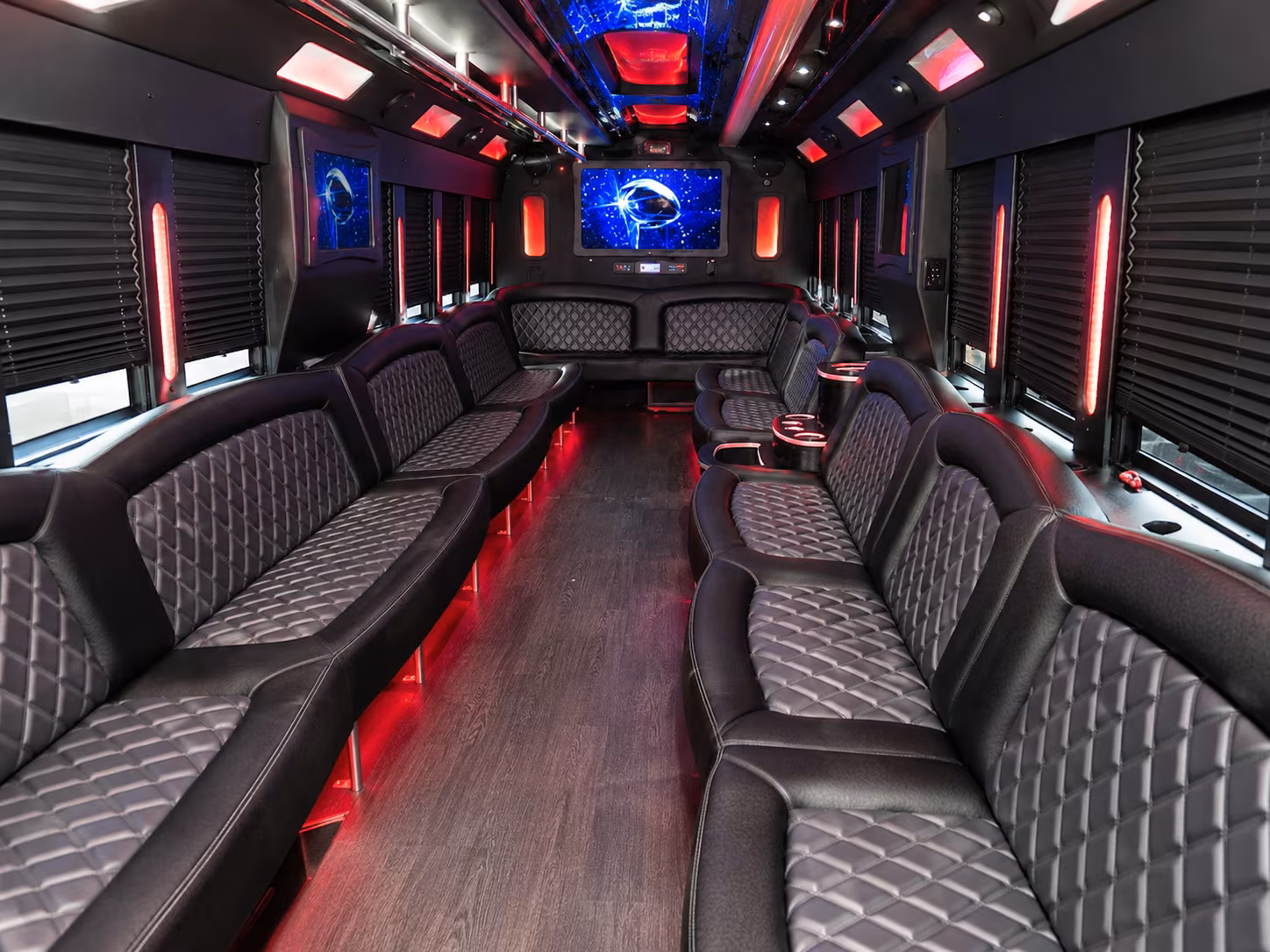 Raleigh Birthday, Sweet 16, & Quinceañera Transportation party bus exterior
