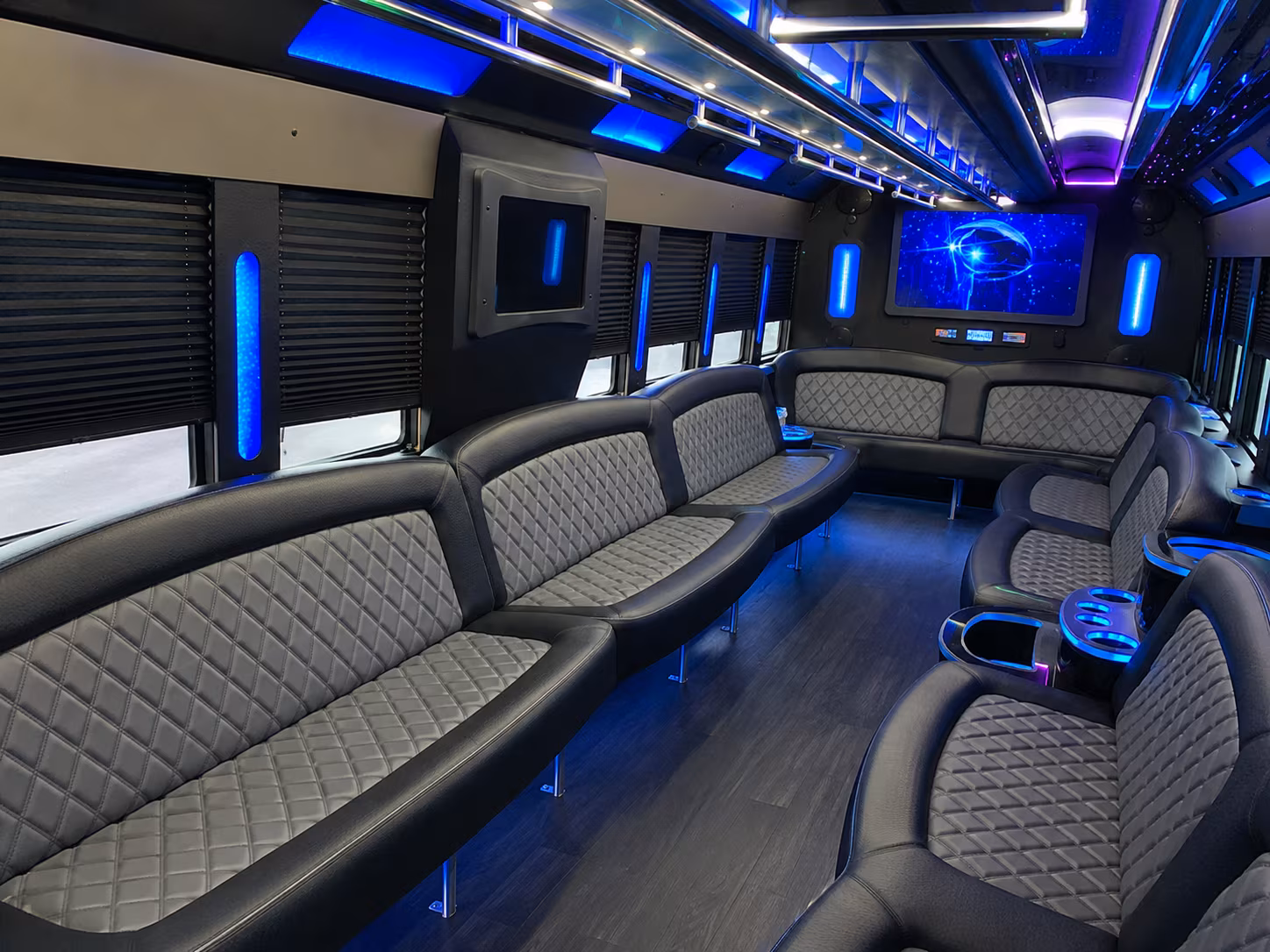 Raleigh Concert & Music Festival Transportation party bus interior