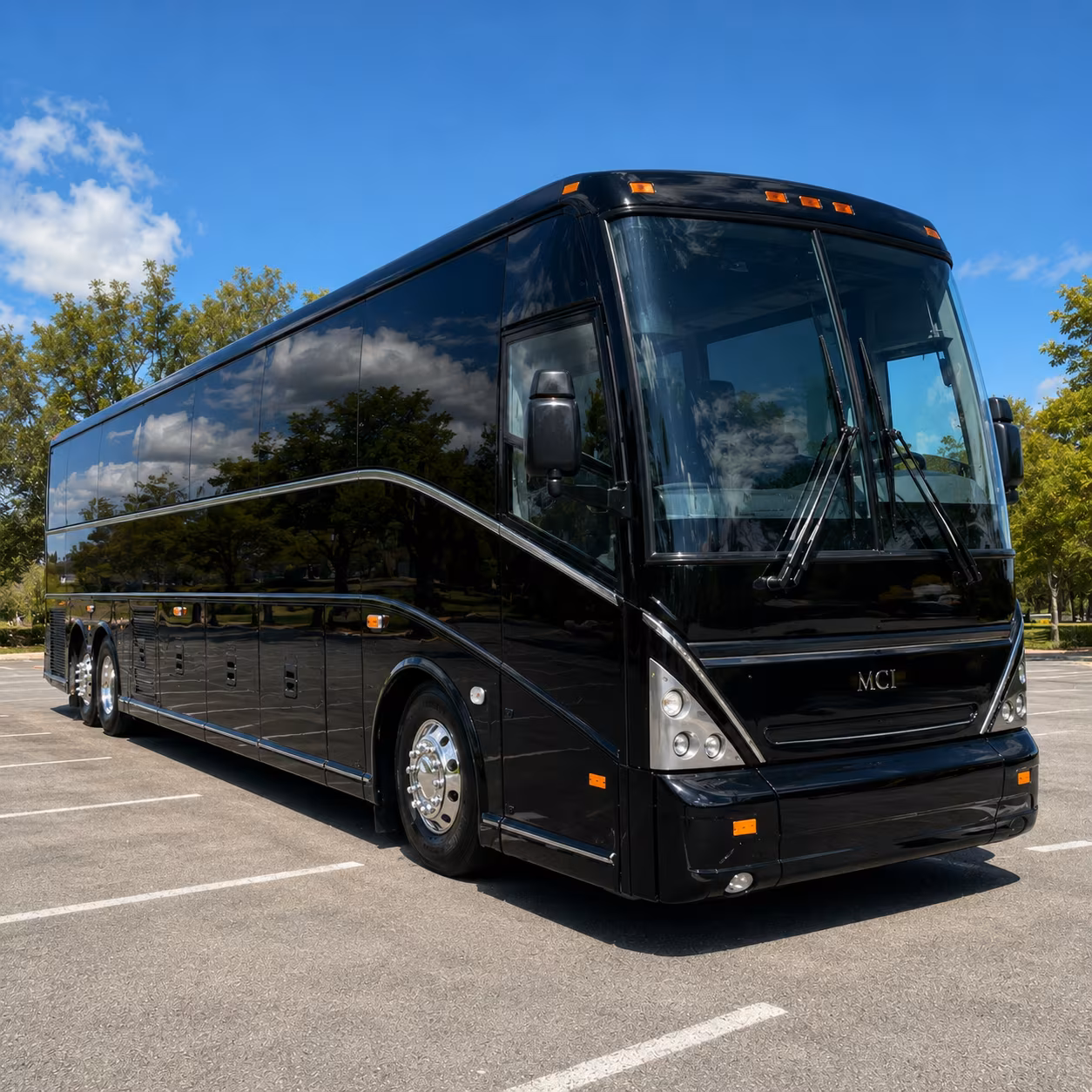 Raleigh Sporting Event Transportation party bus exterior