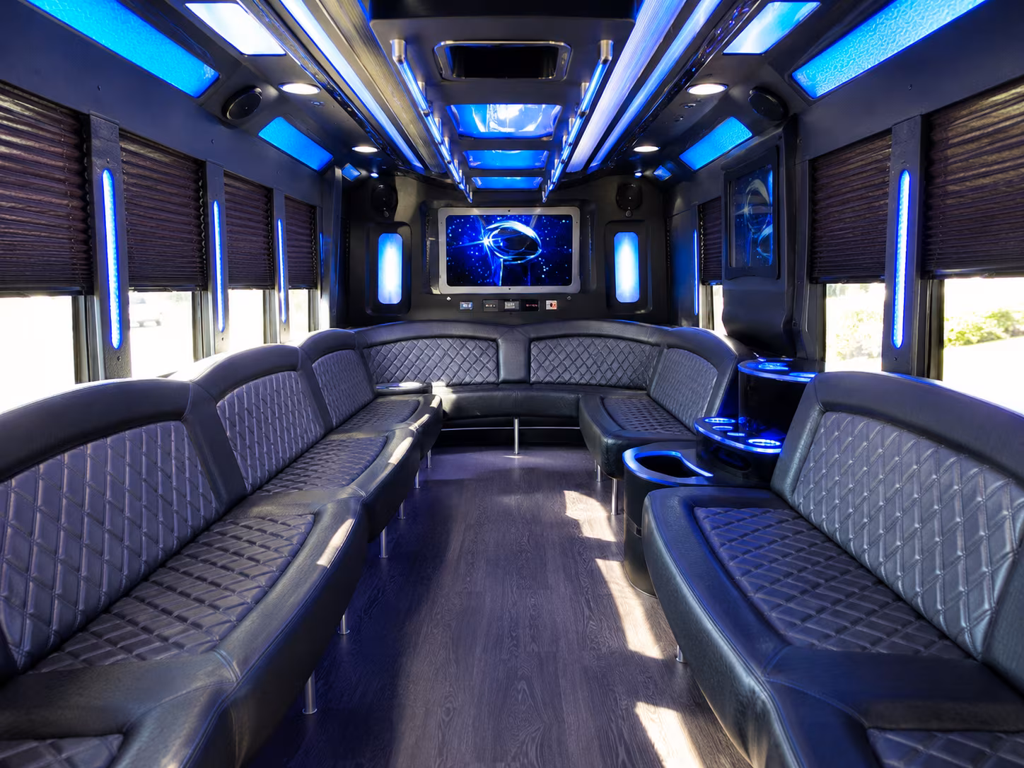 Raleigh Wedding Transportation party bus exterior