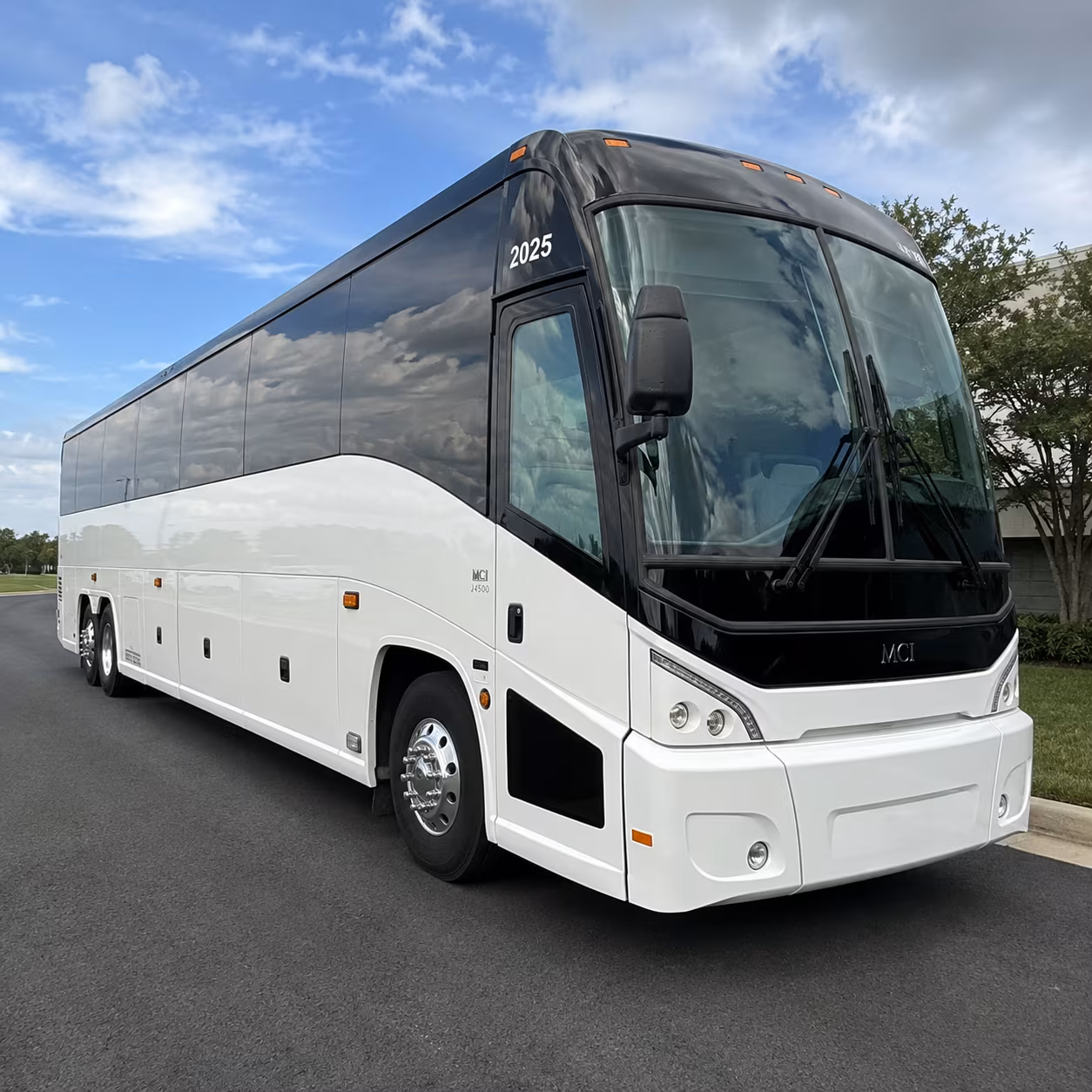 Raleigh Wedding Transportation party bus exterior