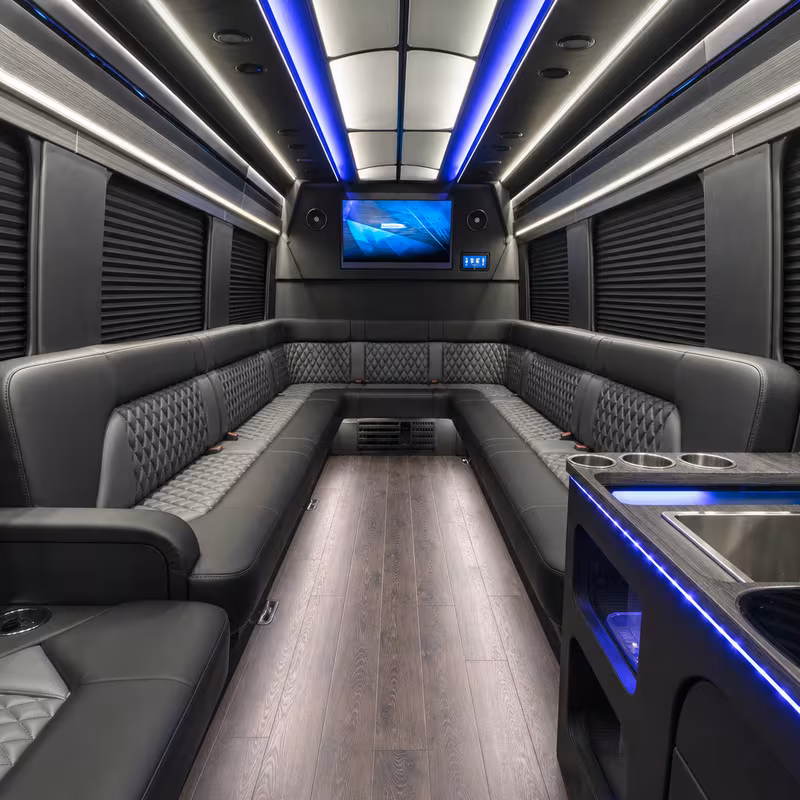 14 Passenger Sprinter Limo Interior