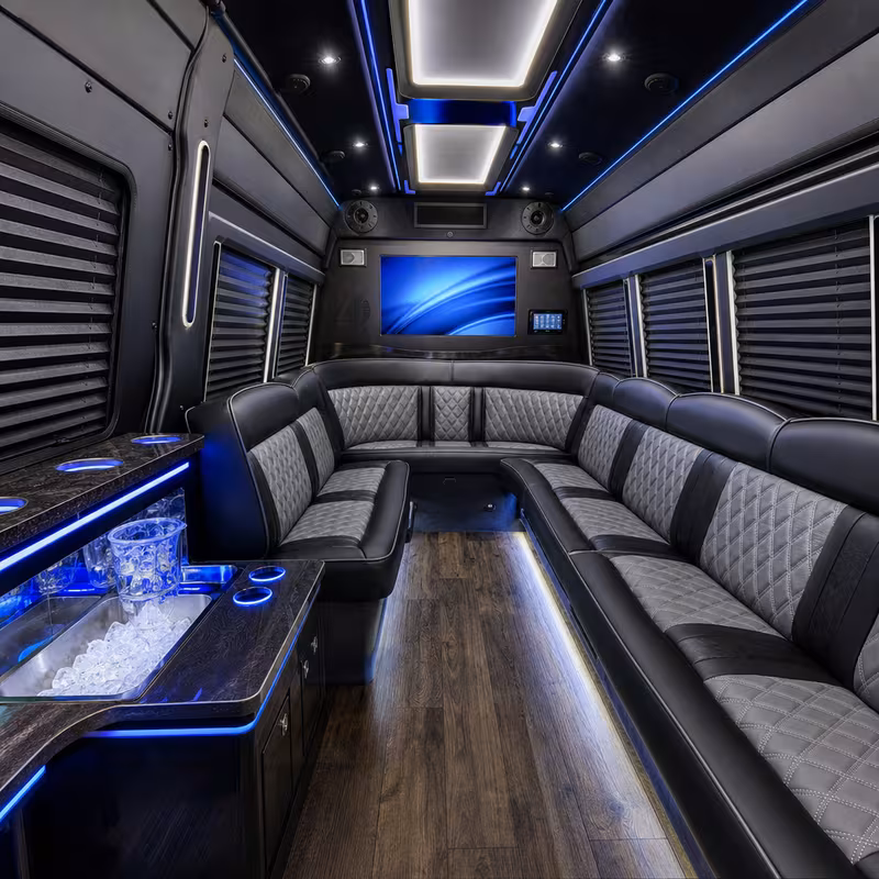 14 Passenger Sprinter Limo Inside